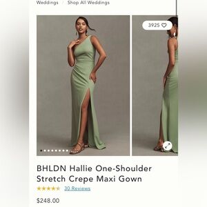 BHLDN NWT satin dress